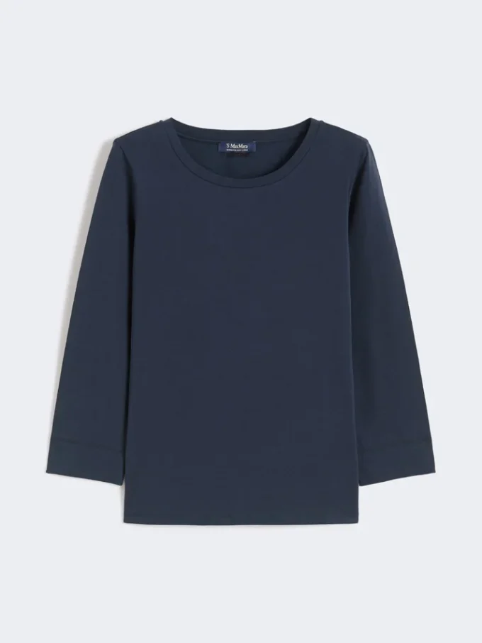 T-shirt en maille de coton, bleu outremer