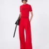 T-shirt en maille de laine et cachemire, rouge T-shirt en maille de laine et cachemire, rouge