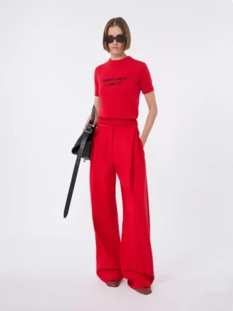 T-shirt en maille de laine et cachemire, rouge T-shirt en maille de laine et cachemire, rouge