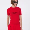 T-shirt en maille de laine et cachemire, rouge T-shirt en maille de laine et cachemire, rouge