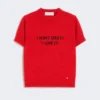 T-shirt en maille de laine et cachemire, rouge T-shirt en maille de laine et cachemire, rouge