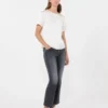 T-shirt en satin et jersey, écru T-shirt en satin et jersey, écru
