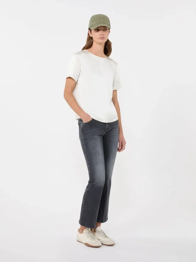 T-shirt en satin et jersey, écru T-shirt en satin et jersey, écru