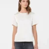 T-shirt en satin et jersey, écru T-shirt en satin et jersey, écru