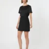 T-shirt en satin et jersey, noir T-shirt en satin et jersey, noir