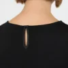 T-shirt en satin et jersey, noir T-shirt en satin et jersey, noir