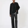 T-shirt en satin, noir T-shirt en satin, noir