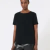 T-shirt en satin, noir T-shirt en satin, noir