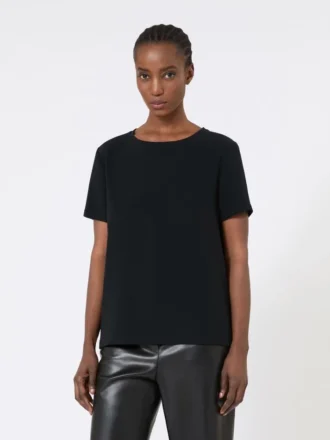T-shirt en satin, noir