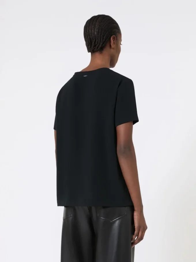 T-shirt en satin, noir T-shirt en satin, noir