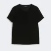 T-shirt en satin, noir T-shirt en satin, noir