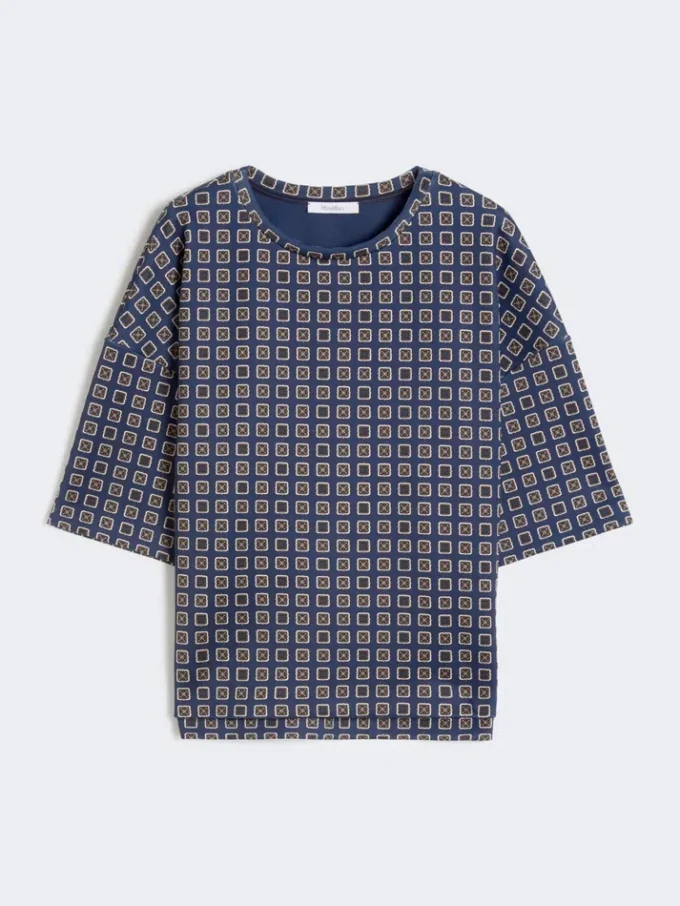 T-shirt imprimé en jersey, bleu marine