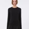 T-shirt moulant en jersey, noir