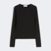T-shirt moulant en jersey, noir