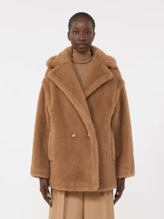 Teddy Bear Icon Coat, couleur camel