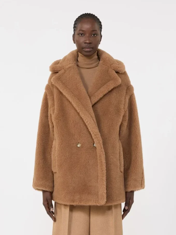 Teddy Bear Icon Coat, couleur camel