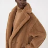 Teddy Bear Icon Coat, couleur camel