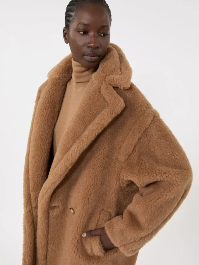 Teddy Bear Icon Coat, couleur camel