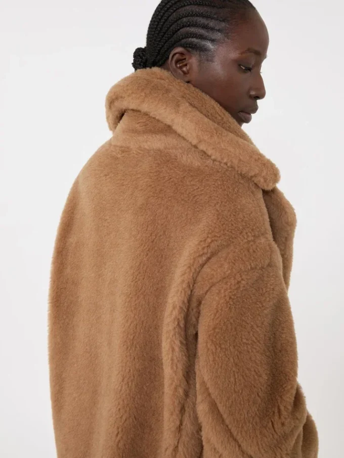 Teddy Bear Icon Coat, couleur camel
