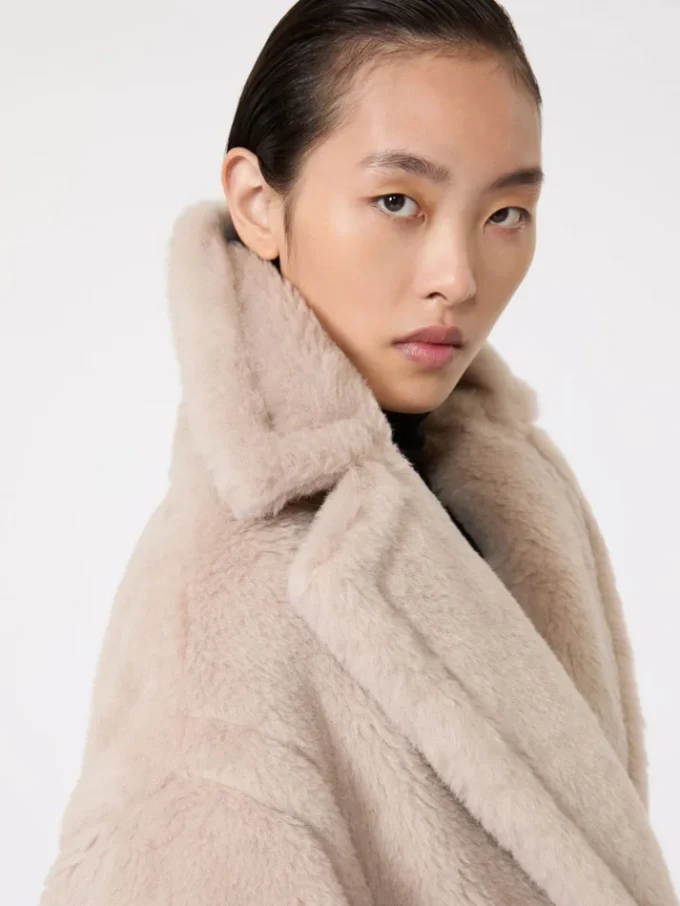 Teddy Bear Icon Coat en alpaga et laine, beige