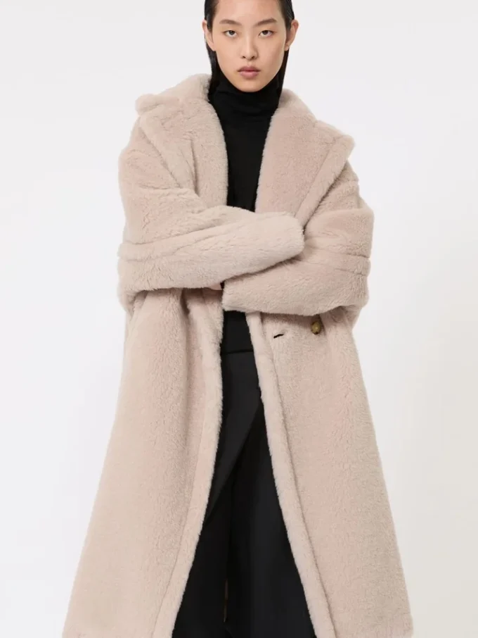 Teddy Bear Icon Coat en alpaga et laine, beige