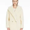 Teddy Bear Icon Coat en alpaga et laine, blanc