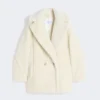 Teddy Bear Icon Coat en alpaga et laine, blanc
