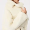 Teddy Bear Icon Coat en alpaga et laine, blanc