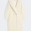 Teddy Bear Icon Coat en alpaga et laine, blanc