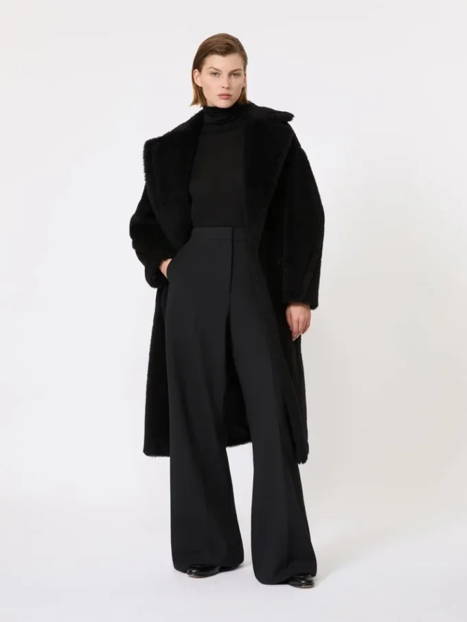 Teddy Bear Icon Coat en alpaga et laine, noir