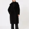 Teddy Bear Icon Coat en alpaga et laine, noir