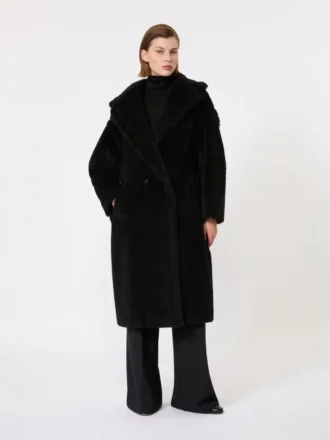 Teddy Bear Icon Coat en alpaga et laine, noir