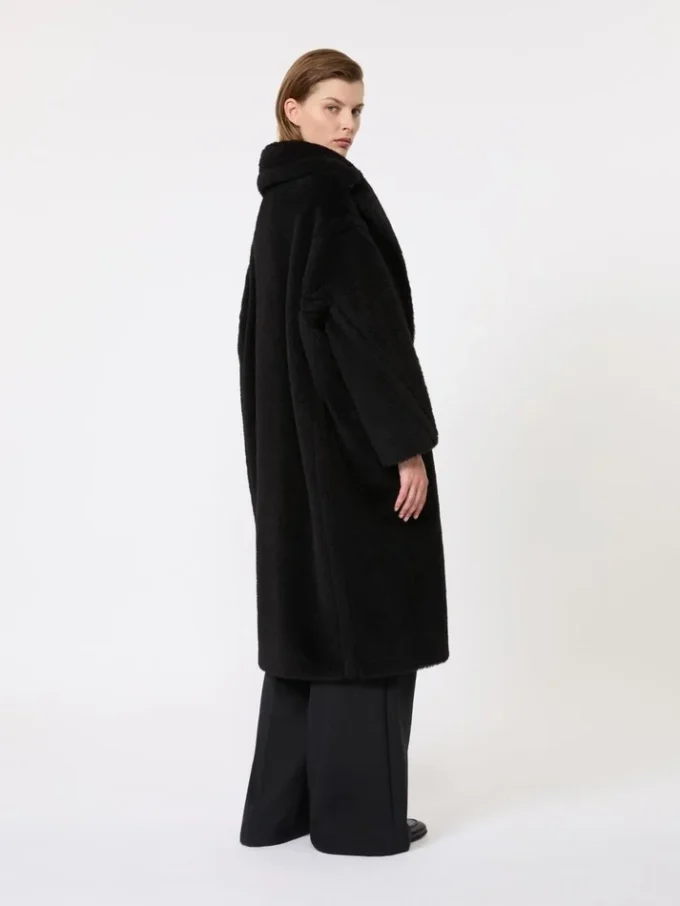 Teddy Bear Icon Coat en alpaga et laine, noir