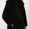 Teddy Bear Icon Coat en alpaga et laine, noir