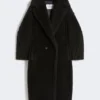 Teddy Bear Icon Coat en alpaga et laine, noir