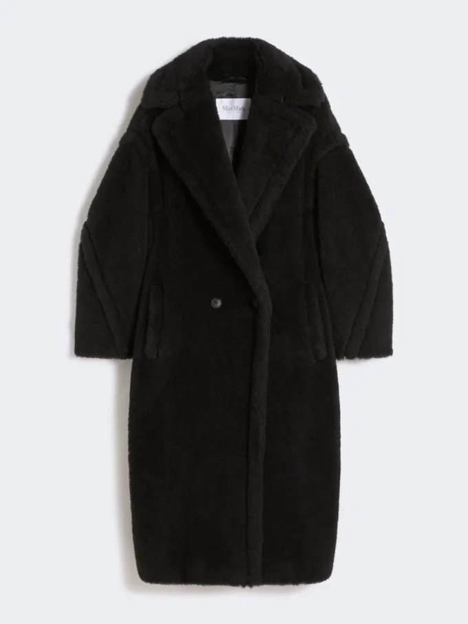 Teddy Bear Icon Coat en alpaga et laine, noir
