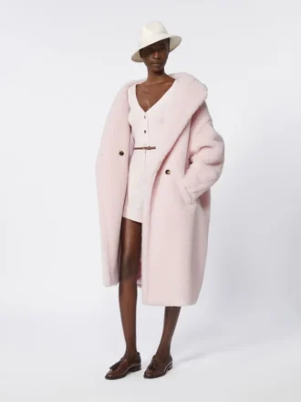 Teddy Bear Icon Coat en alpaga et laine, rose
