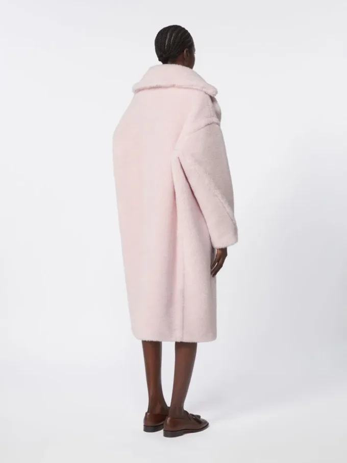 Teddy Bear Icon Coat en alpaga et laine, rose