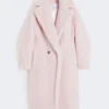 Teddy Bear Icon Coat en alpaga et laine, rose