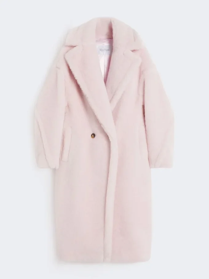 Teddy Bear Icon Coat en alpaga et laine, rose