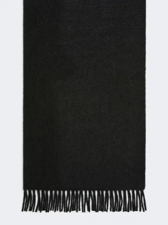 Étole camel avec logo, noire