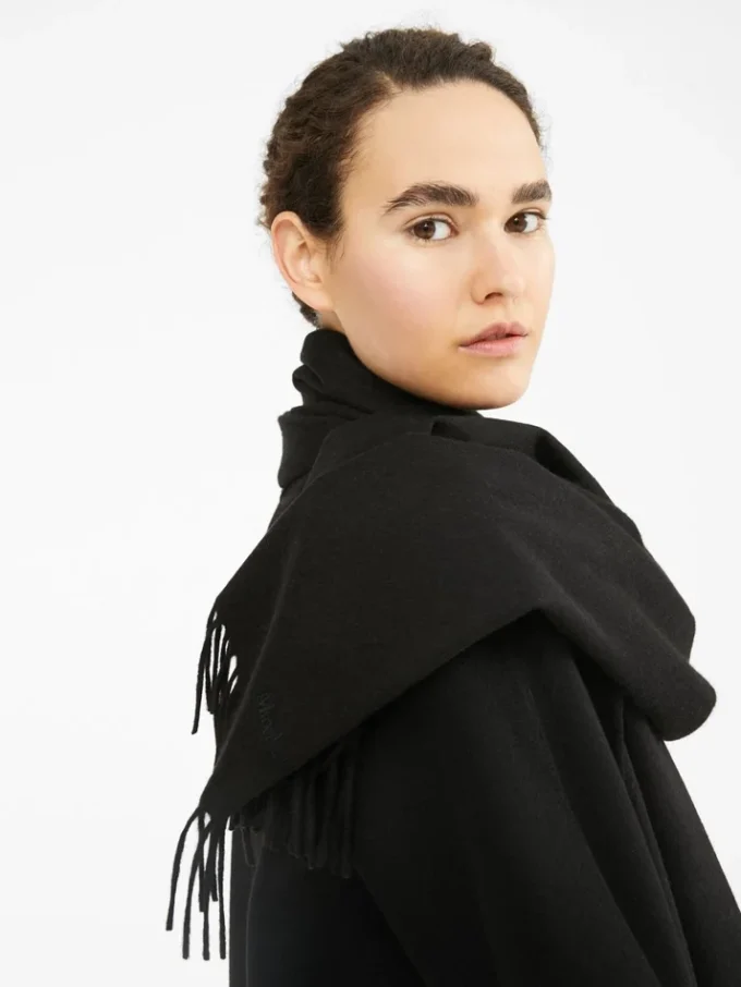 Étole camel avec logo, noire Étole camel avec logo, noire