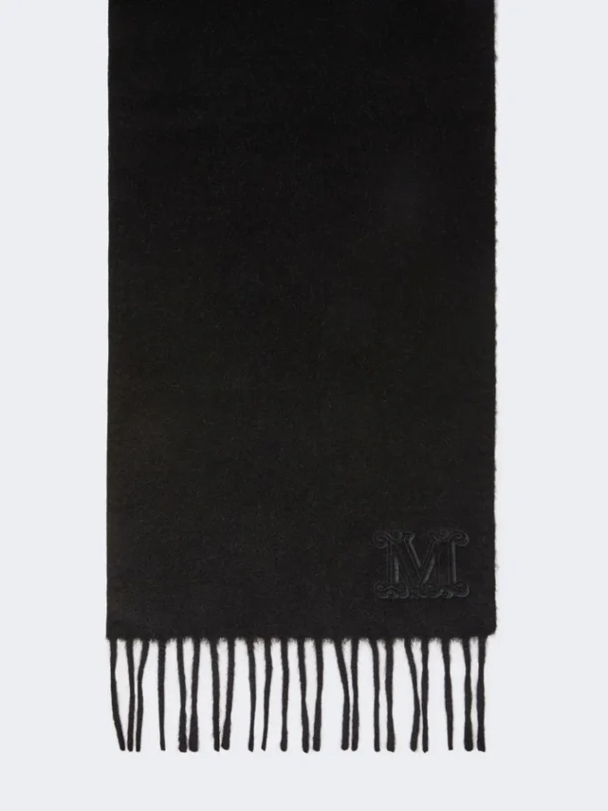 Étole camel brodée d’un monogramme, noir Étole camel brodée d’un monogramme, noir
