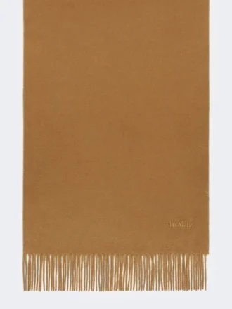 Étole en cachemire avec logo, beige
