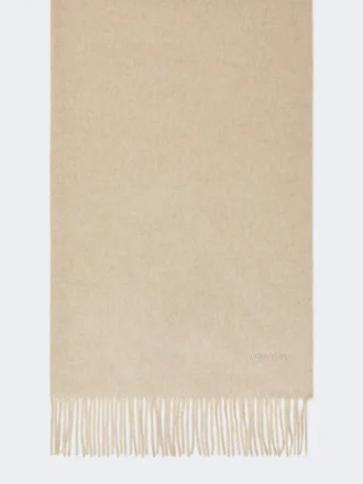 Étole en cachemire avec logo, beige