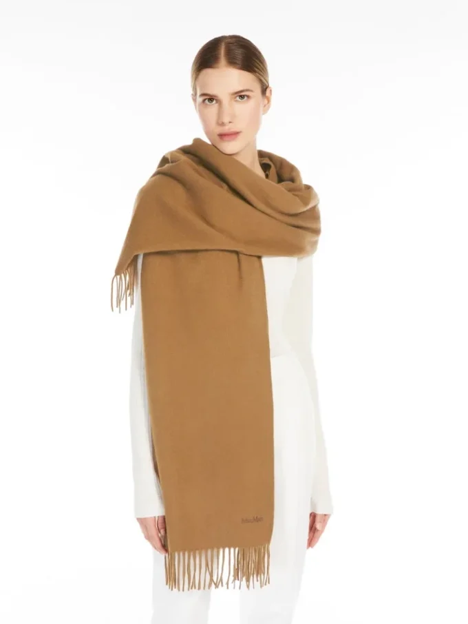 Étole en cachemire avec logo, beige Étole en cachemire avec logo, beige