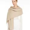 Étole en cachemire avec logo, beige Étole en cachemire avec logo, beige