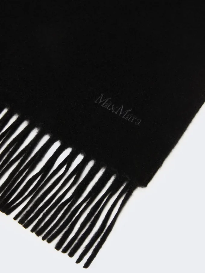Étole en cachemire avec logo, noire Étole en cachemire avec logo, noire