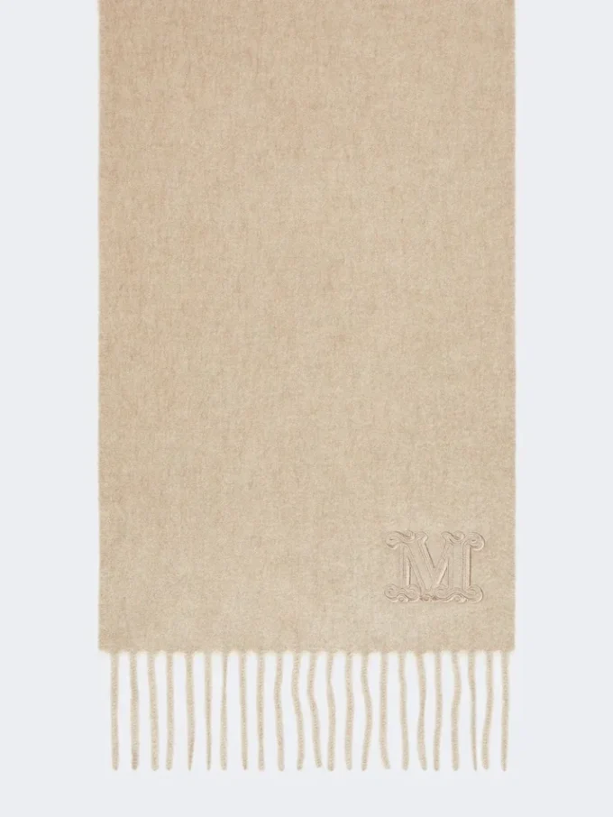 Étole en cachemire brodée d’un monogramme, beige Étole en cachemire brodée d’un monogramme, beige