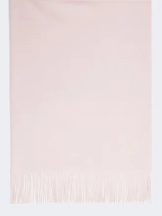 Étole en cachemire brodée et frangée, rose